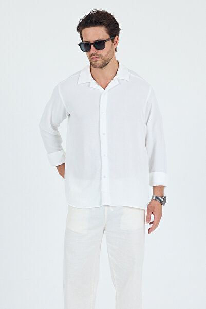 SKYMOOD Оверсайз-сорочка Aerobin для чоловіків з льоняною фактурою