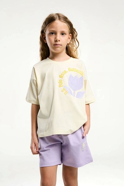 U.S. Polo Assn. Girl's Waiter Shorts Set - Lemon