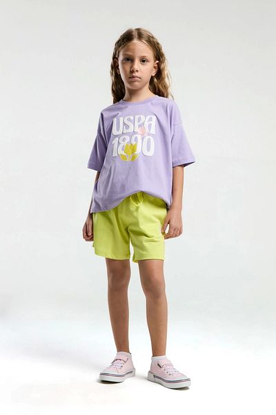 U.S. Polo Assn. Girl's Shorts Set - Lila
