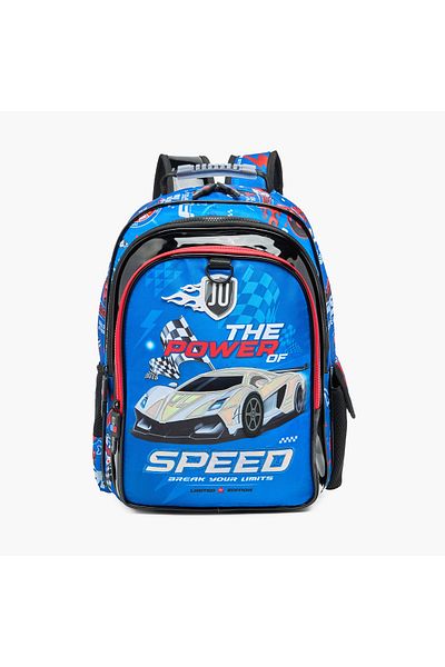 Juniors Printed Backpack with Adjustable Straps and Zip Closure - 16 inches