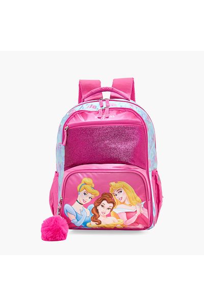 Disney Princess Print Backpack with Zip Closure - 16 inches