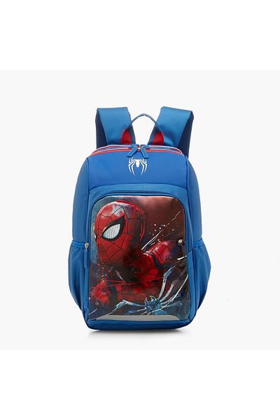 Marvel Spider-Man Print Backpack with Adjustable Straps and Zip Closure - 16 inches