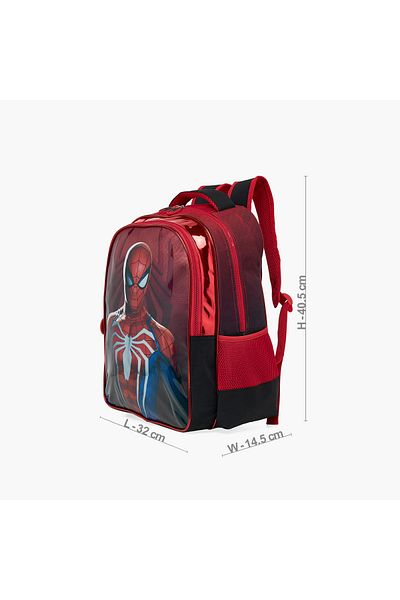 Marvel Spider-Man Print Backpack with Adjustable Straps and Zip Closure - 16 inches