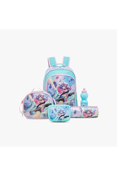 Juniors 5-Piece Graphic Print Backpack Set - 16 inches