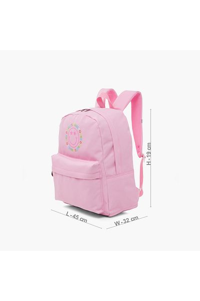 Juniors Printed Backpack with Adjustable Shoulder Straps and Zip Closure