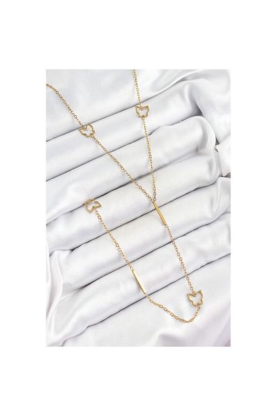 Skygo 316L Steel Butterfly Figured Y Model Gold Color Women's Necklace - Tj-Bko10331