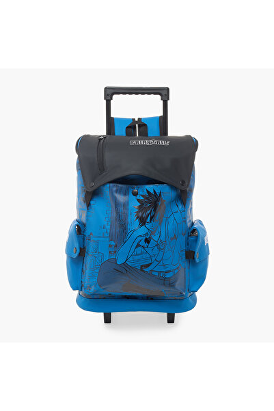 Pikaboom حقيبة ظهر بعجلات مطبوعة برسومات فيري تيل مع مقبض قابل للسحب وغطاء لل...