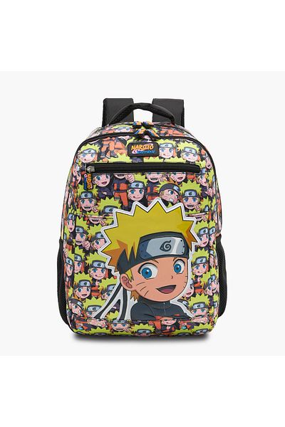 TV TOKYO TV Tokyo Naruto Print Backpack with Adjustable Strap and Zip Closure - 14 inches