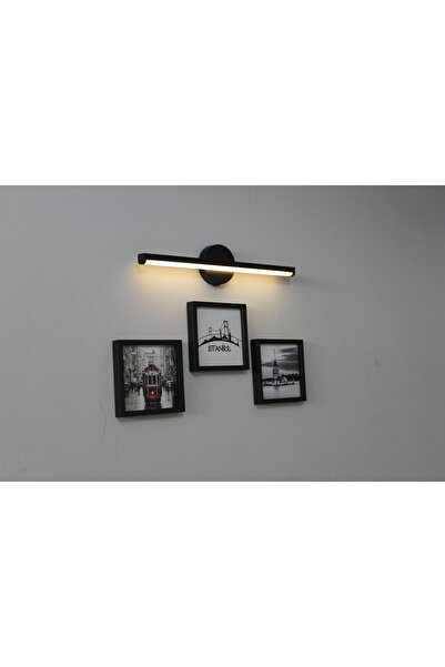 LİFE GLOBAL Sök Tak Kare Çerçeve Siyah Kendinden Yapışkanlı Pilli Aplik 4 Lü Set 14x14Paket PVC Li