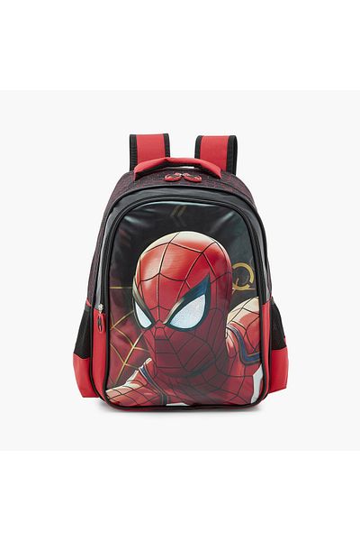 Marvel All-Over Spider-Man Print Backpack with Adjustable Shoulder Straps and Zip Closure - 16 inches