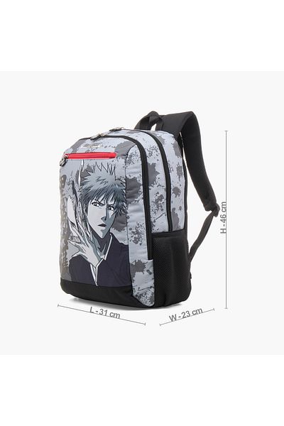 TV TOKYO Anime Print Backpack with Adjustable Straps and Zip Closure - 18 inches