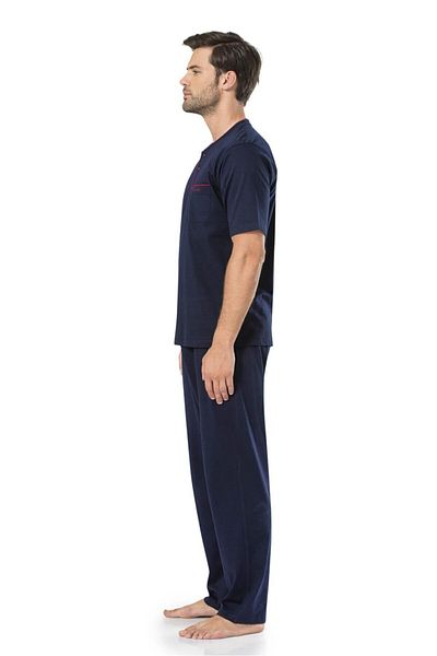 Pierre Cardin 100% Cotton Men's Claret Red 3-Piece Combed Cotton Pajamas Set with Short Sleeve Shorts