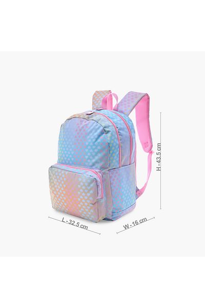 Juniors Printed Trolley Backpack with Wheels and Adjustable Straps - 16 inches