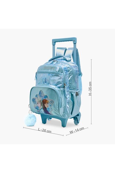 Disney Frozen Print Trolley Backpack with Retractable Handle - 14 inches