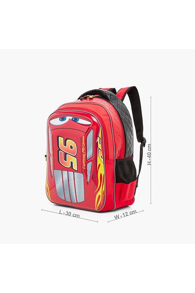 Disney Cars Print Backpack with Adjustable Shoulder Straps - 14 inches