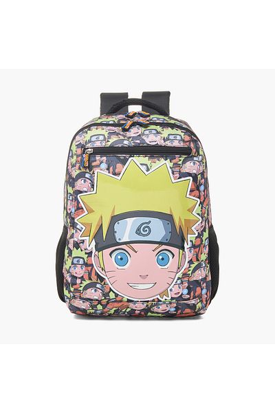 TV TOKYO Naruto Print Backpack with Adjustable Shoulder Straps and Zip Closure