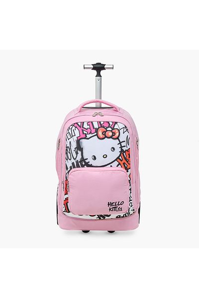 SANRIO Hello Kitty Print Trolley Bag with Zip Closure - 20 inches