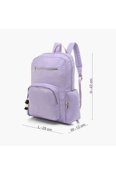 Juniors Solid Backpack with Adjustable Shoulder Straps and Zip Closure - 17 inches