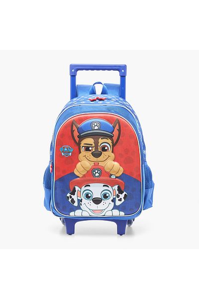 PAW PATROL حقيبة ظهر مطبوعة بعجلات مع أحزمة قابلة للتعديل وسحاب للإغلاق - 14 بوصة