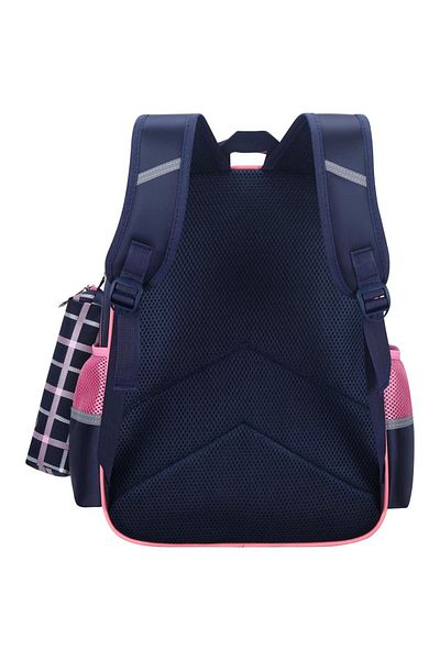 Bonfino Bonfino Backpack with Pencil Pouch, Bow Theme, Blue and Pink - 17 Inches