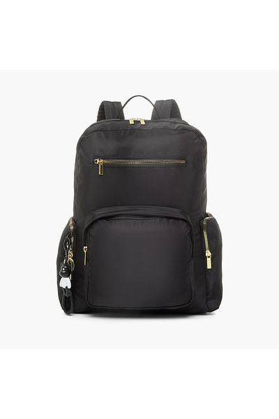 Juniors Solid Backpack with Adjustable Straps and Zip Closure - 17 inches