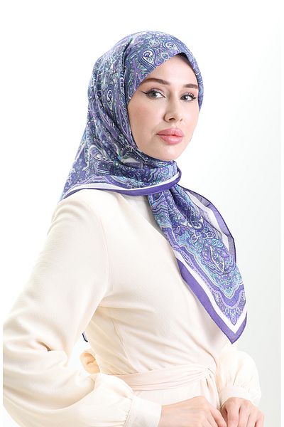 sefamerve Μαλακό κασκόλ Ethnic Pattern 90201-07 Μωβ