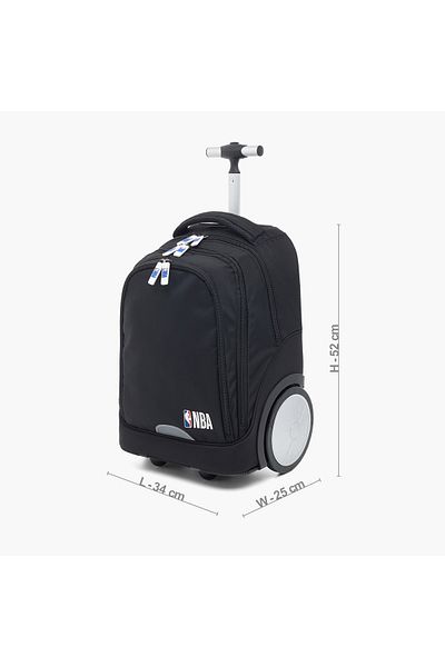 NBA Solid Trolley Bag with Retractable Handle and Zip Closure - 18 inches