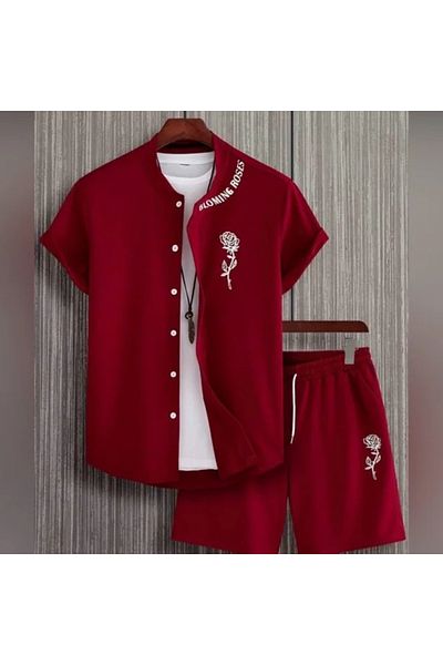 LUNAVISTA Short-sleeved round-neck t-shirt and button-up shorts