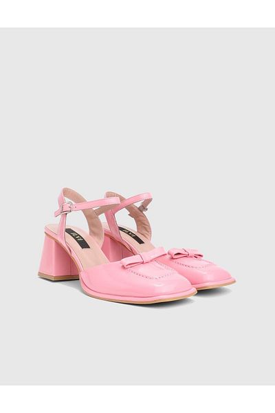 İLVİ Kler Genuine Patent Leather Women's Pink Heeled Sandals