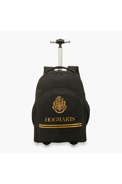 Warner Bros Hogwarts Print Trolley Backpack with Retractable Handle - 20 inches