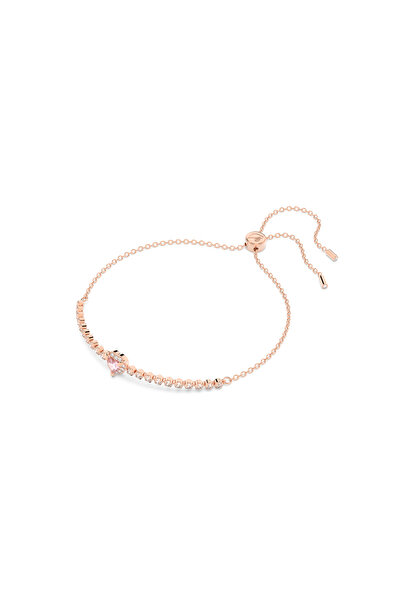 Swarovski One Bileklik, Kalp, Pembe, Pembe altın rengi kaplama