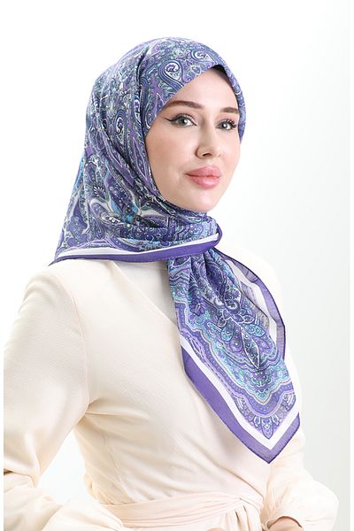 sefamerve Μαλακό κασκόλ Ethnic Pattern 90201-07 Μωβ