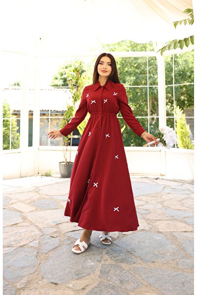 ZAHRA ELVİN FİYONK DETAYLI ELBİSE