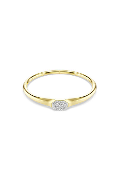 Swarovski Dextera Bileklik, Yuvarlak kesim, Beyaz, Altın rengi kaplama