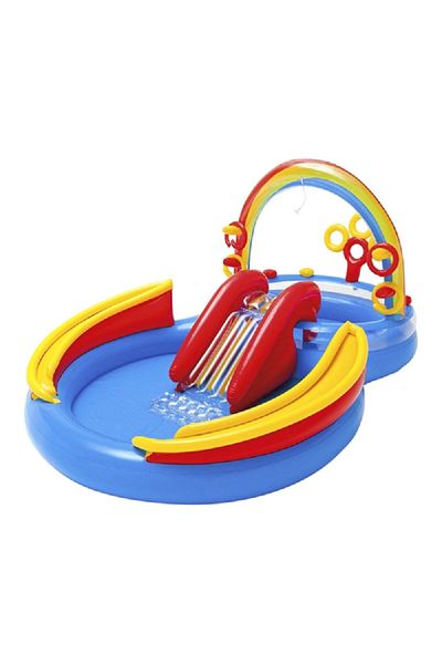 Intex Pvc Inflatable Water Slide Rainbow Ring Play Center 197 X 135 X 297 Cm