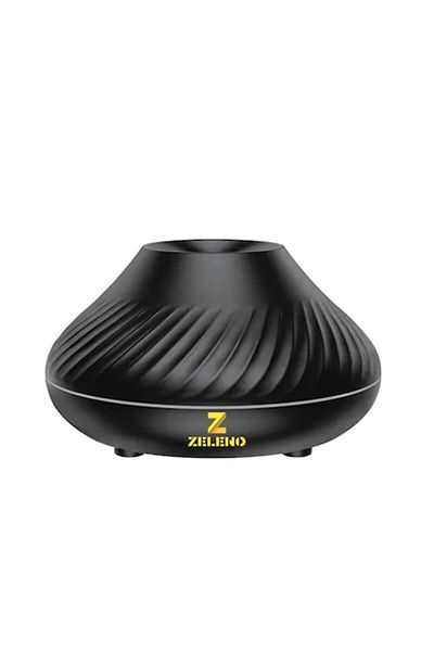 Z Zeleno Umidificator cu difuzor de uleiuri esențiale și funcție de purificare a aerului, design cu flacără LED, capacitate 130 ml, negru