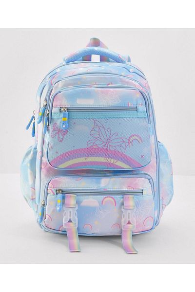 Bonfino Bonfino Butterfly School Bag, Padded Shoulder Straps, Purple - 18 Inches