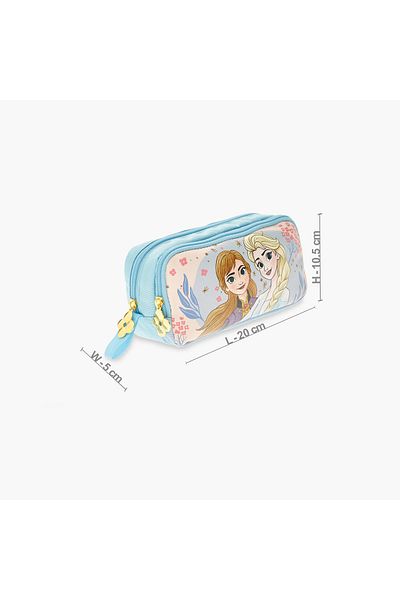 Disney Frozen Print 2-Compartment Pencil Pouch with Zip Closure