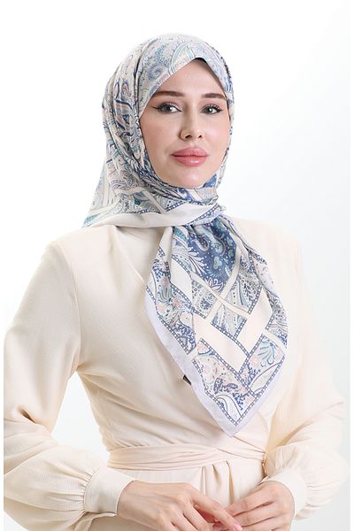 sefamerve Βαμβακερό κασκόλ Karaca Pattern 81094-01 Lilac Salmon