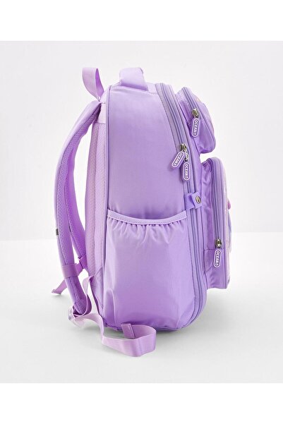 Bonfino Bonfino Whale Themed School Bag, Padded Shoulder Straps, Mesh and Cushioned Back, Purple - 17 Inches