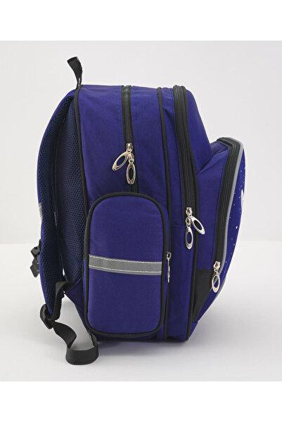 Bonfino Bonfino Astronaut Themed School Bag, Padded Straps, Mesh Back, Blue and Black - 17 Inches