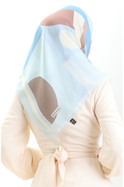 sefamerve Μαλακό κασκόλ Karaca 81056-10 Baby Blue Beige