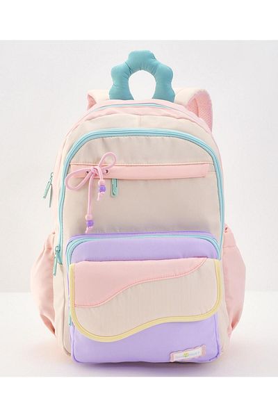 Bonfino Bonfino School Bag, Spacious Compartments, Comfortable Padded Straps, Pink and Red - 19 Inches
