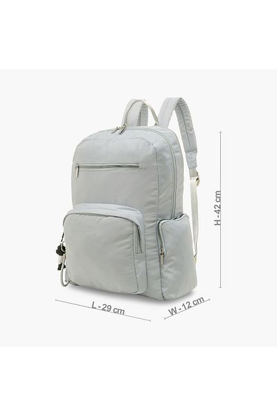 Juniors Solid Backpack with Adjustable Straps and Zip Closure - 16 inches