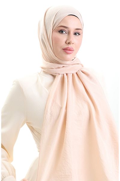 sefamerve Madame Mary Γαλλικό Voile Shawl 19099-22 Μπεζ