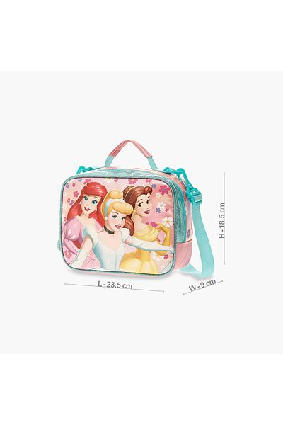Disney Princess Print Lunch Bag with Zip Closure and Handle