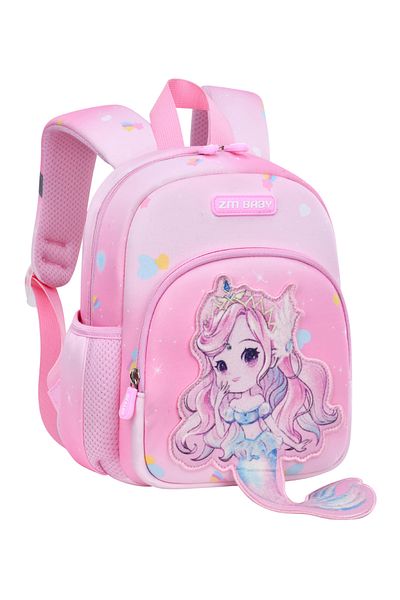 Bonfino Bonfino Mermaid School Bag, Compact Design, Mesh Back Panel, Pink - 12 Inches