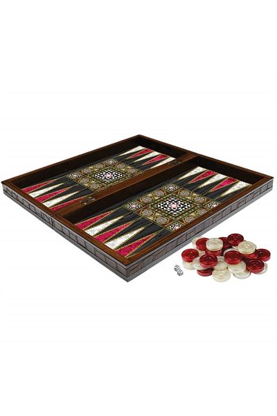 Sera Oyun Aletleri Patterned Small Size Backgammon (42 X 21 X 7.5 cm)