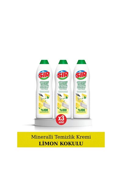 Sır Mineralli Temizlik Kremi Limon Kokulu 1125 gr x 3 Adet