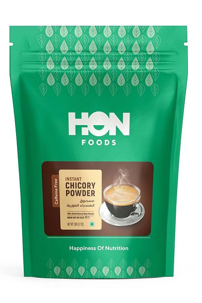 HON FOODS Chicory Root Powder 200 Gram (7 OZ) | Roasted & Granulated | Gluten Free | Rich Source of Inulin Fib
